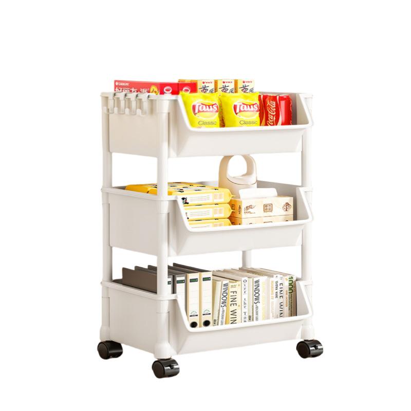 Children's Multi-Layer Narrow Bookshelf with Wheels