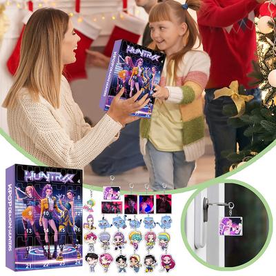 KPOP Witch Hunters Keychain Poke Happy Christmas Calendar Blind Box Car Keychain Acrylic Pendant