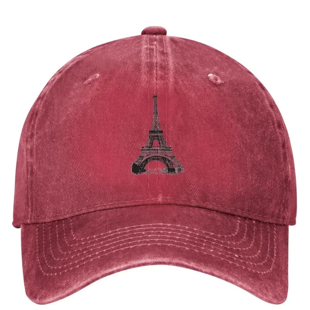 Eiffel Tower Washed Baseball Cap French Culture Stylish Trucker Hat Summer Unisex Teens Kpop Rock Sunscreen Snapback Cap