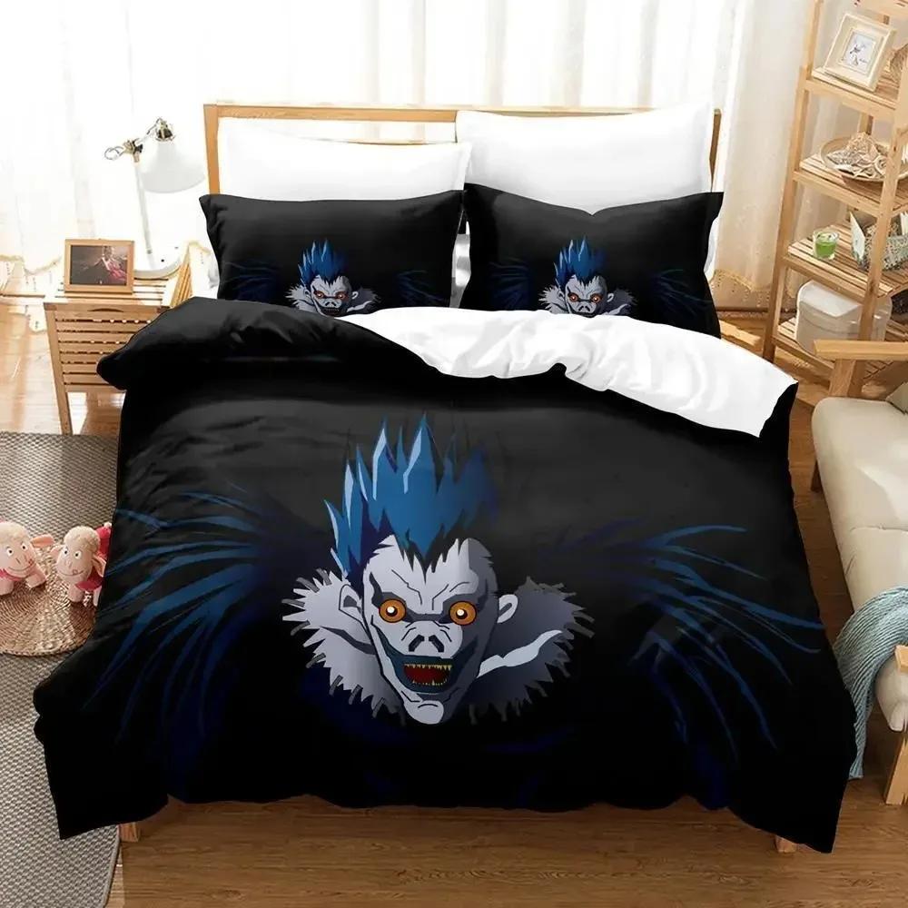 New Death Note Bedding Set Single Twin Full Queen King Size Bed Set Adult Kid Bedroom Duvet Cover Sets 3D Anime Bed Sheet Set