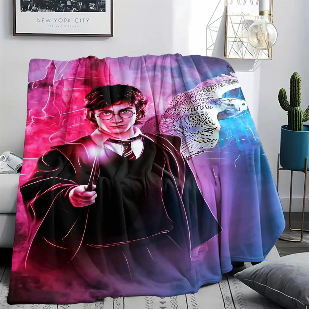 1Pc Saviour Potter Print Flannel Blanket, High Quality Comfortable for All Seasons, Home Decor, Warmth and Comfort, Perfect for Gifts