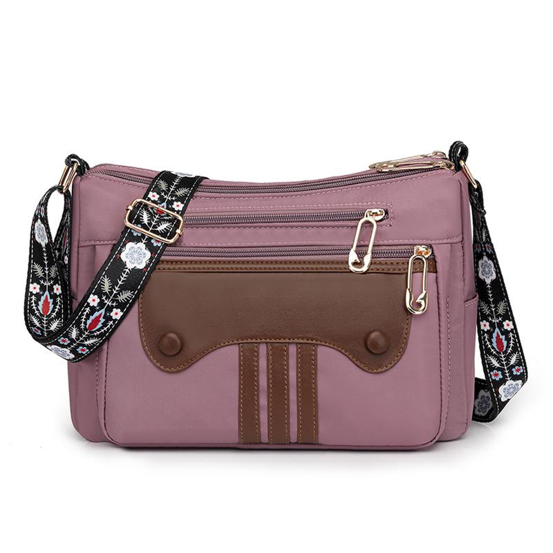 Women's Patchwork Shoulder Bag Large Capacity Nylon Crossbody Bag