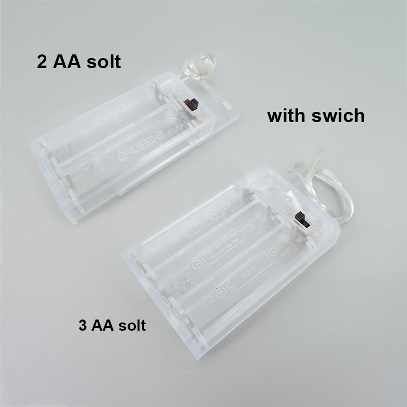 1pcs 3 AA Battery Holder Box Case with Switch 2AA 3AA 3xAA Transparent White 3V 4.5V Battery Holder Box Case with Lead Box