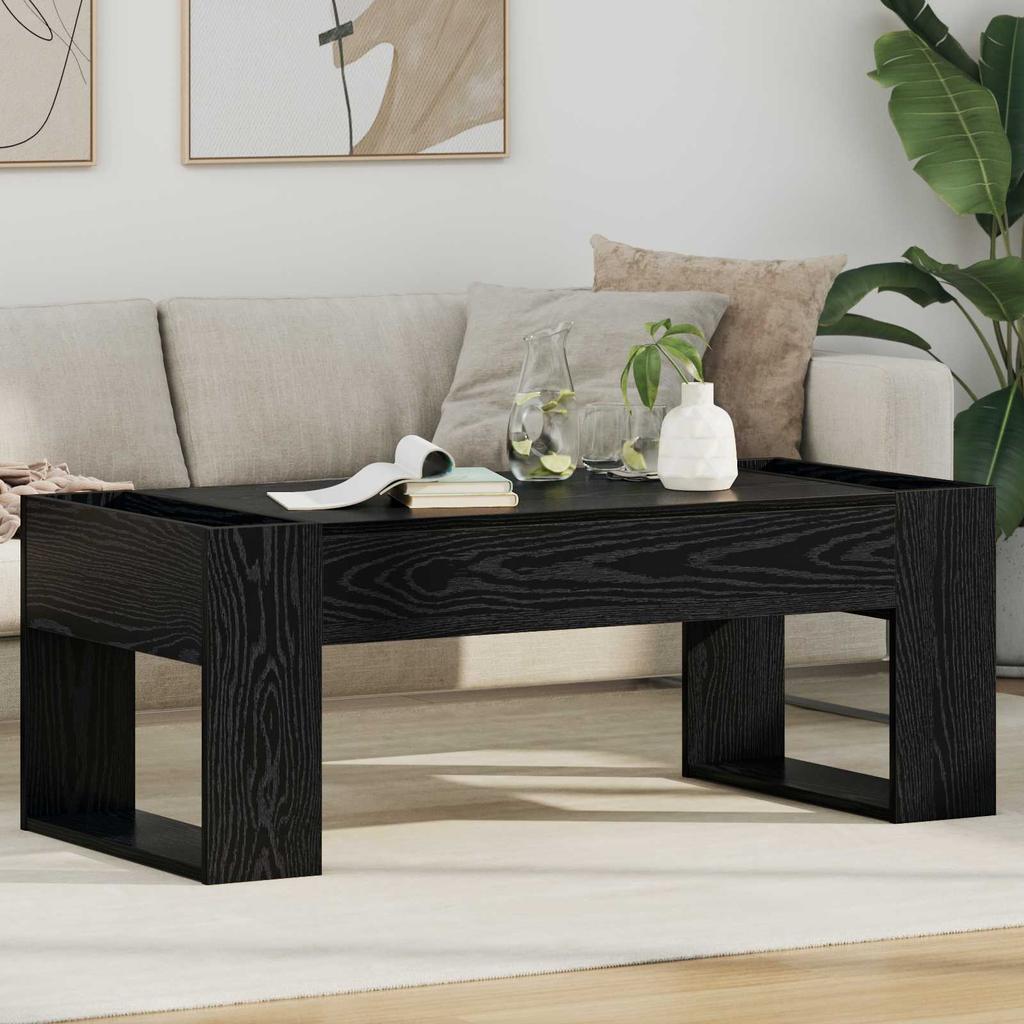 Coffee Table Black Oak Look 110 x 50 x 41 cm Engineered Wood