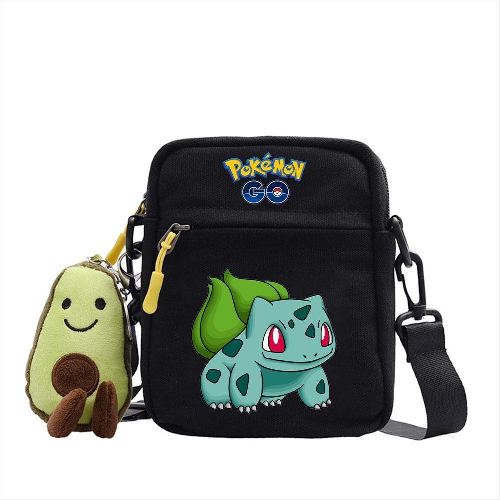 Plecak z anime Pokemon Mała płócienna torba na ramię z kieszenią na zamek do codziennego użytku
