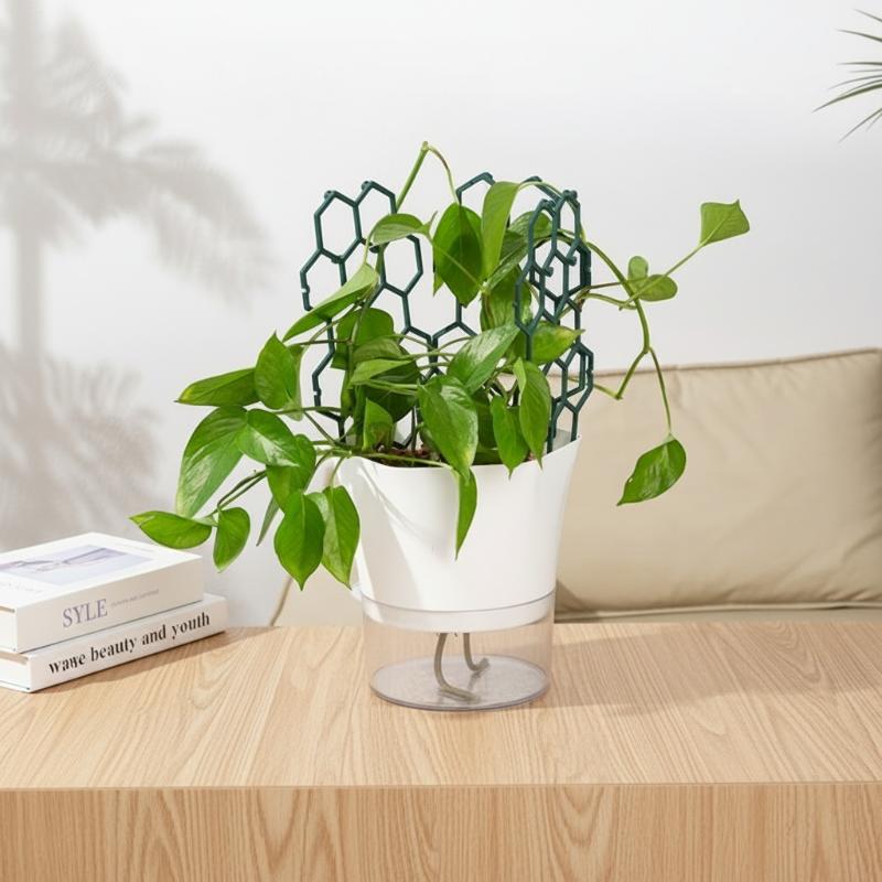 Strong Plastic Plant Trellis 1 5Pcs Honeycomb Design Supports Vines Flowers Ideal For Windowsill Or Desk Pots