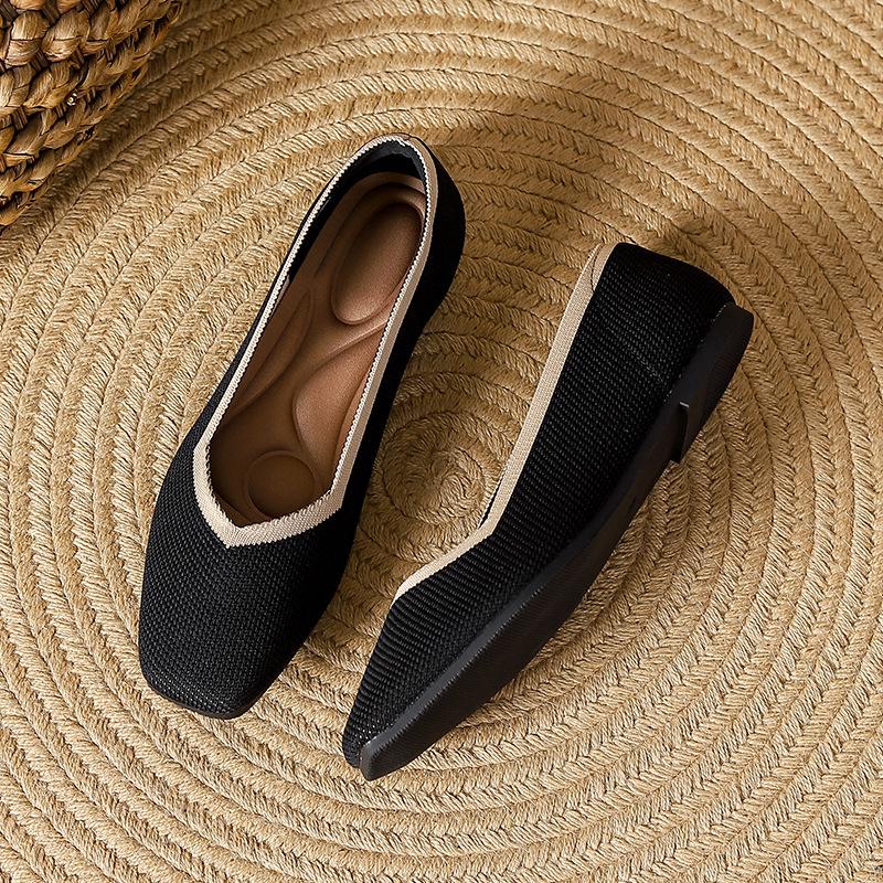 

Женские туфли-лодочки с квадратным носком, на плоской подошве, с мелким вырезом, плетеные, на плоской подошве, большого размера, плетеные туфли, туфли-дудоу на одном ремешке, женские 34 чёрный