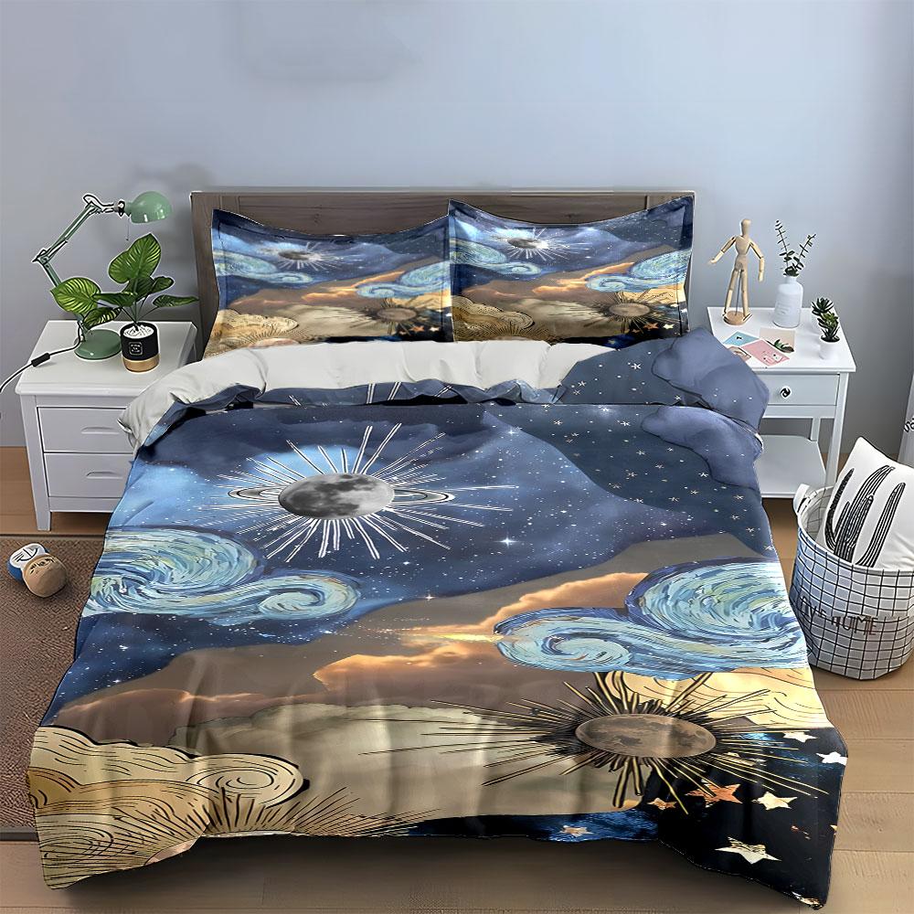 Swirling Sky, Sun, Moon. Bedding Sets Duvet Cover Sets Duvet Covers Pillowcases(1*Duvet Cover 2*Pillowcases Without Duvet Insert)