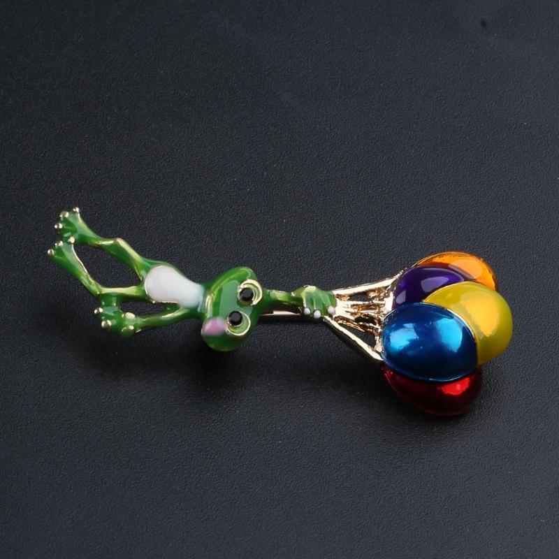 Cute and Funny Frog Hot Air Balloon Pin Style Frog Brooch Pin Lapel Pin Brooch for Any Occasion Animal Brooch Pin