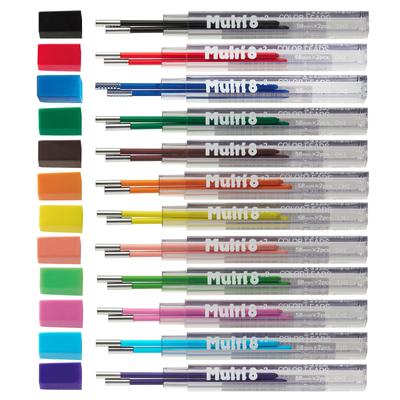 Pentel Art Multi 8 Recarga 8 cores 4 cores adicionais Grafites, embutido + conjunto, 804CH2-12AMZ