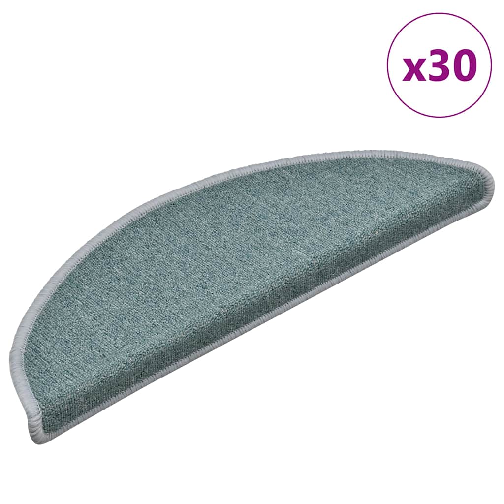 Step Mats 30 pcs 56 x 17 x 3 cm Sea Blue Semi Circular