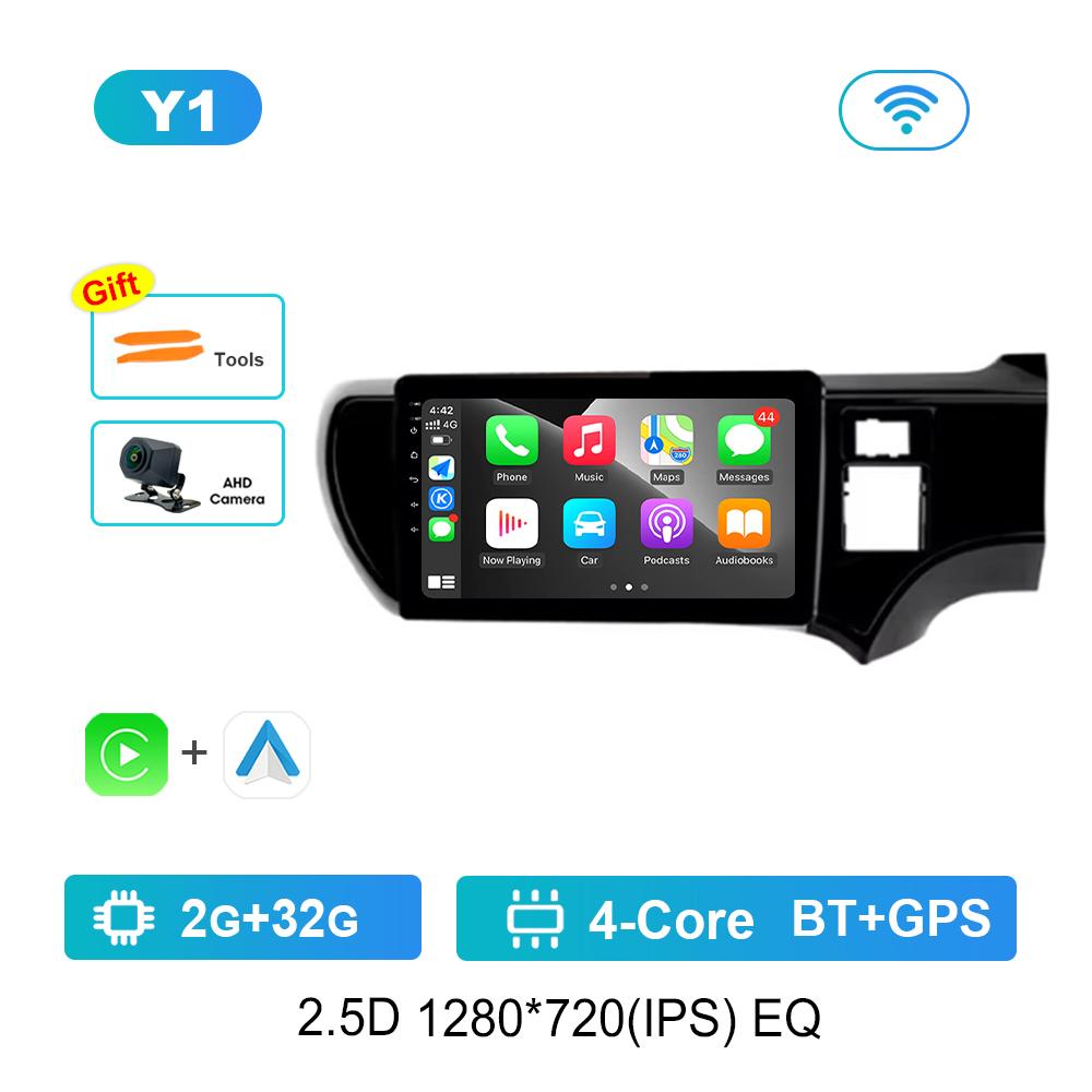 9 Inch DSP Stereo Android OS for Toyota Aqua 2011 - 2017 Navi GPS 4G Car Radio Multimedia Player BT IPS Screen WiFi Cooling Fan