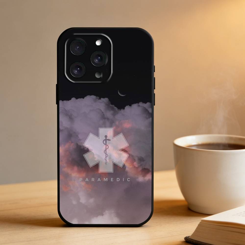 EMT EMS Ambulance Phone Case For iPhone 16,15,14,13,12,17,Pro Max,Plus Silicone Black Case iPhone15pro