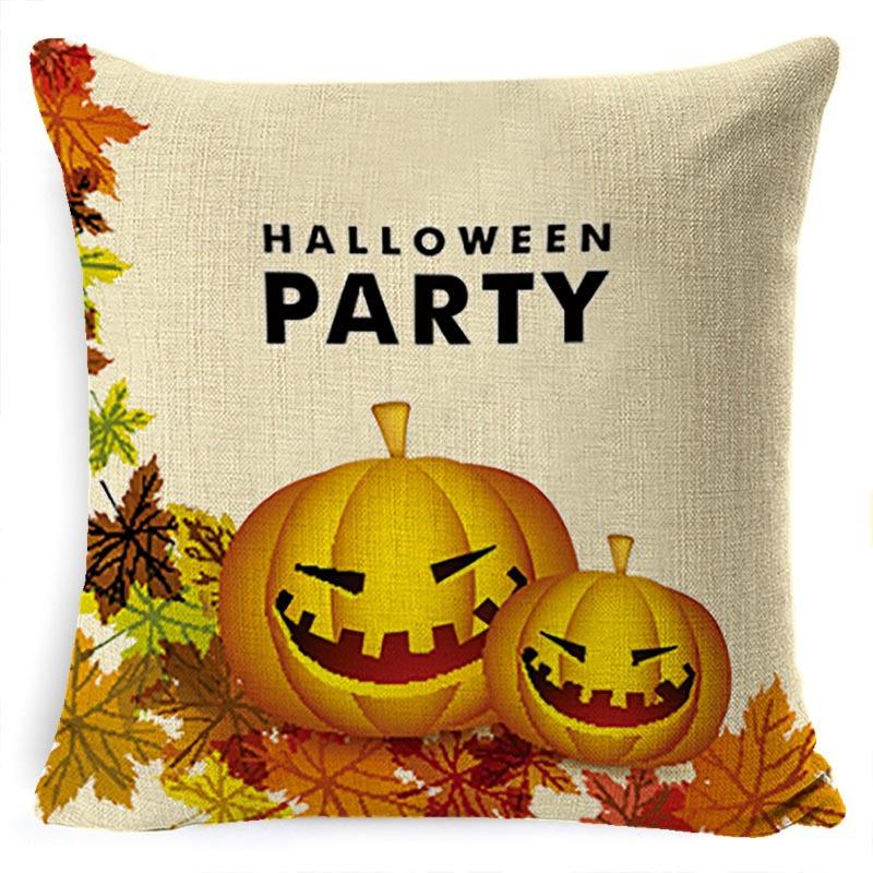 Halloween Pumpkin Horror Series Linen Pillow Cover Car Cushion Pillow