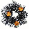 1pc Realistic Artificial Dead Branch Wreath with Simulation Pumpkin Vine & Branches - Plastic Door Hanging Decoration Suitable