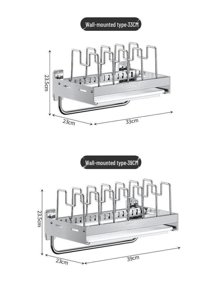 Extendable Stainless Steel Cookware Storage Rack for Kitchen Shelves and Under Sink Cabinets