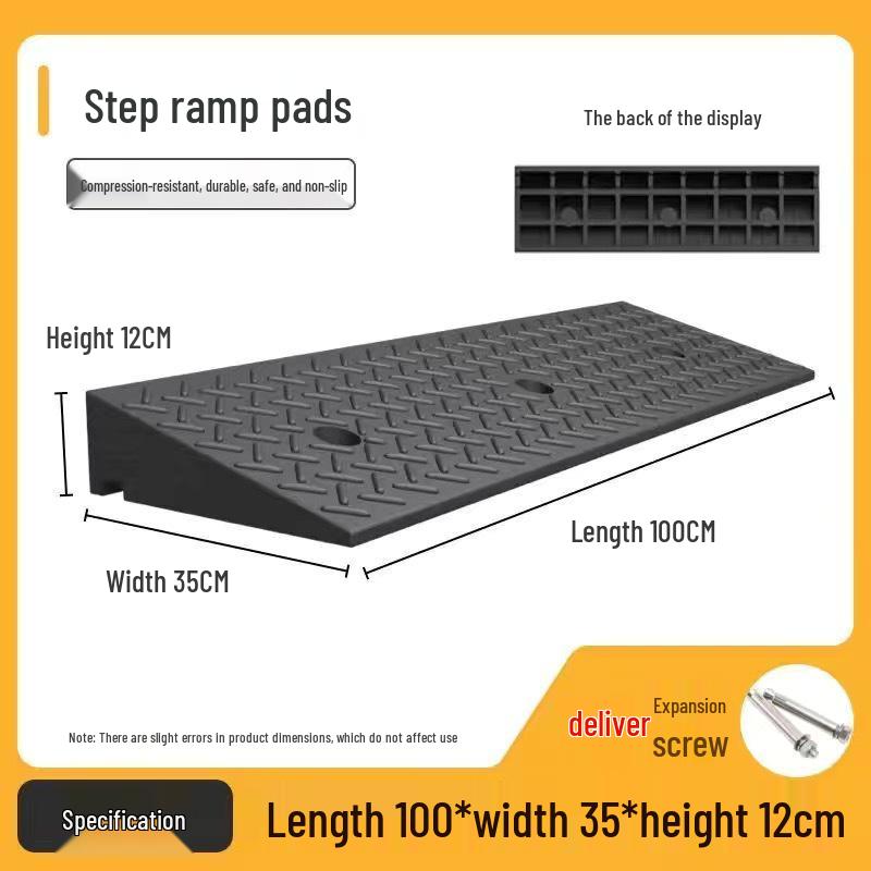 Rubber and Plastic Sloped Threshold Ramp Pad