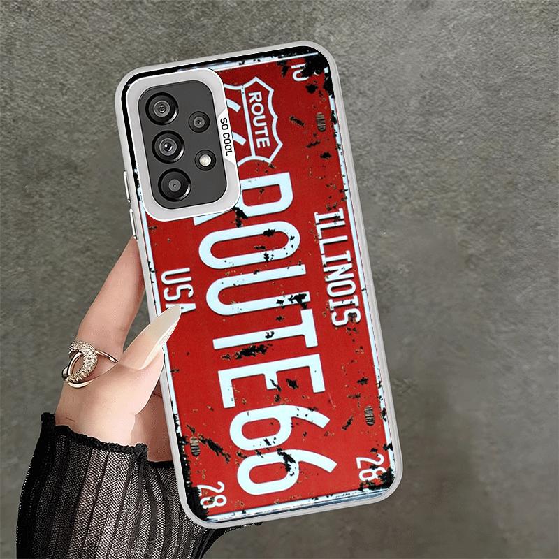 Retro Vintage License Plate Soft Phone Case for Samsung A17 A16 A15 A14 A13 A57 A56 A55 A54 A53 A37 A36 A35 A34 A33 A26 A25 A24