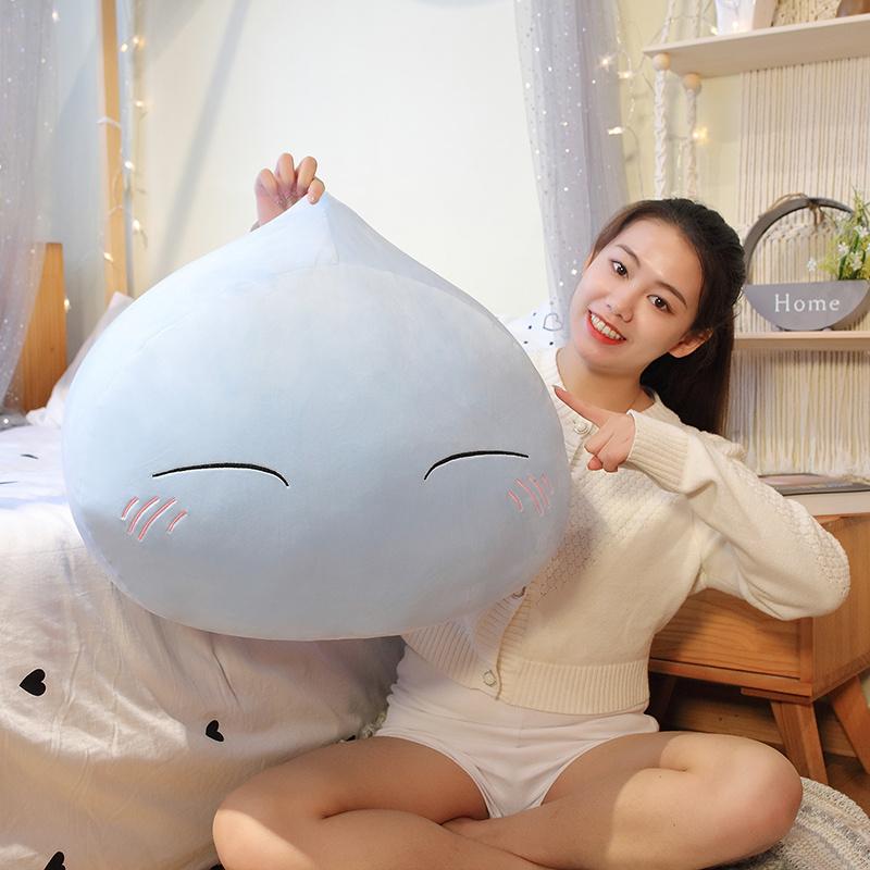 Rimuru Tempest Plush Toys Expression Slime Shy Throw Kawaii Pillow Anime Stuffed Plushies Back Cushion Soft Kid  Adults Toy Gift