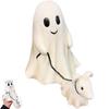 Halloween Ghost Walking Dog Statue Creative Cute Ghost Walking Dog Ornament Handmade Ghost Walking Dog Figurine Gift for Friends