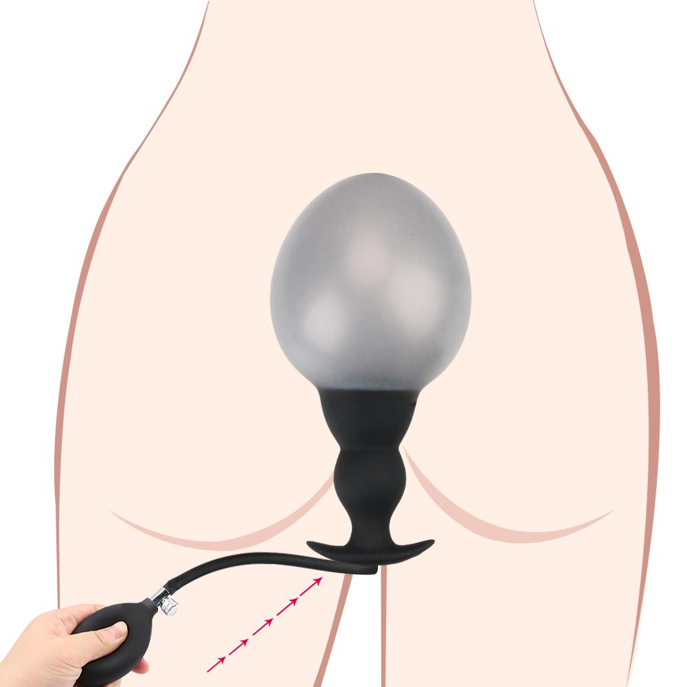 Super Lang Oppblåsbar Analplugg Utvidbar Dildo Stor Rumpeplugg G-punkt Prostata Massasje Anus Trener BDSM Sexleketøy For Kvinner Menn