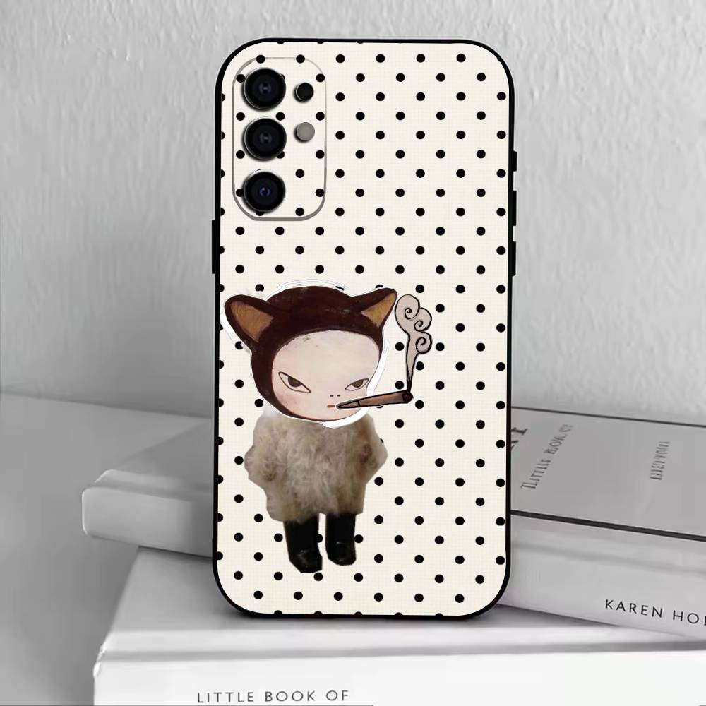 Art Toy Y-Yoshitomo -N-Nara Phone Case For Samsung S25,S24,S21,S22,S23,S30,Ultra,S20,Plus,Fe,Soft Silicone Black Cover