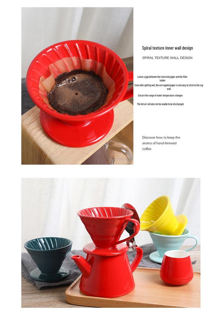 Set Portafiltro per Caffè Pour-Over V60 in Ceramica Nordica, Stile Semplice