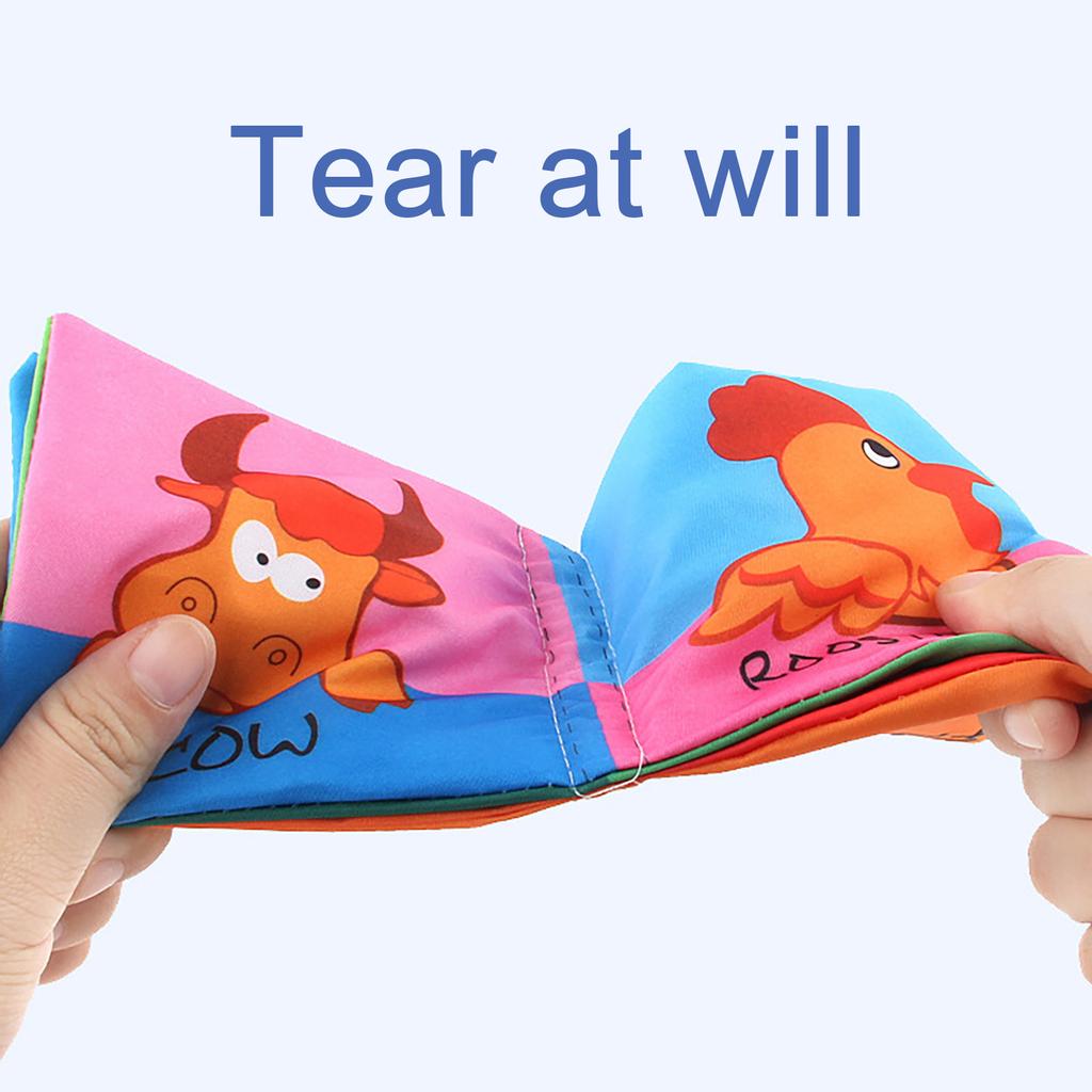 Soft Book Nontoxic Fabric Baby Cloth Books Early Education Toys 8 Page