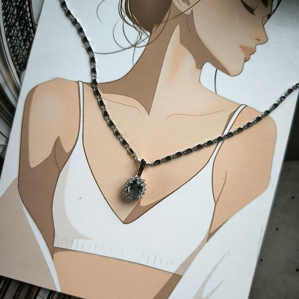 Серебряная подвеска с топазом Лондон Блю 0.746ct (2188544)