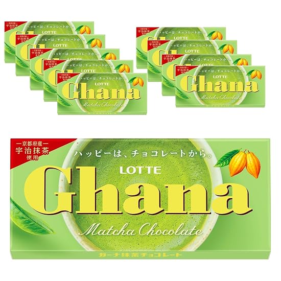 Lotte Ghana Matcha Chocolate 45g × 10 pieces B0F12T6L4G