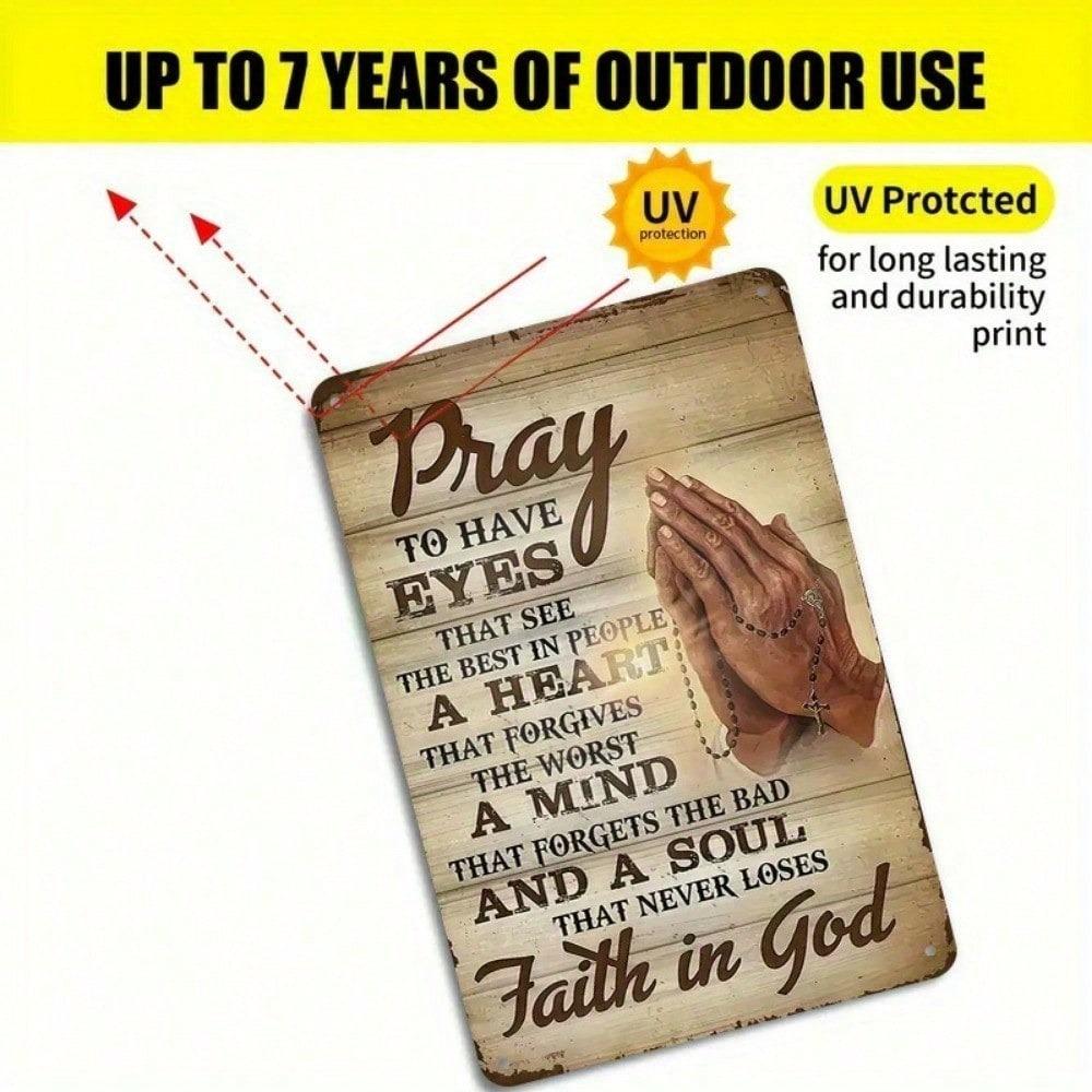 Vintage Metal Wall Sign Inspirational Prayer Rustic Spiritual Decor
