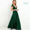 Sexy Women Multi-worn V-neck Wrap Around Design Robe Maxi Dress