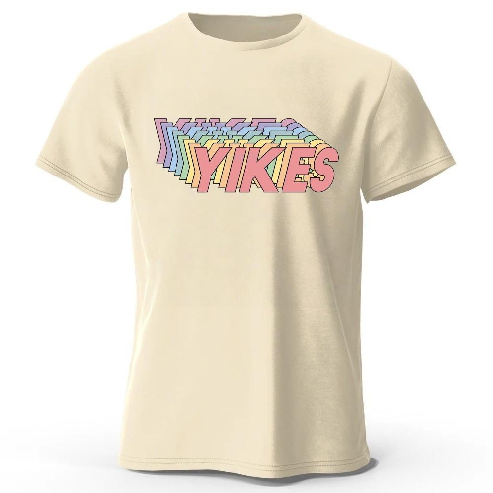 Trendy Retro Rainbow Gradient Pure Cotton Tshirt for Menwomen Fashionable Casual Plus Size Loose Short Sleeved Soft Top