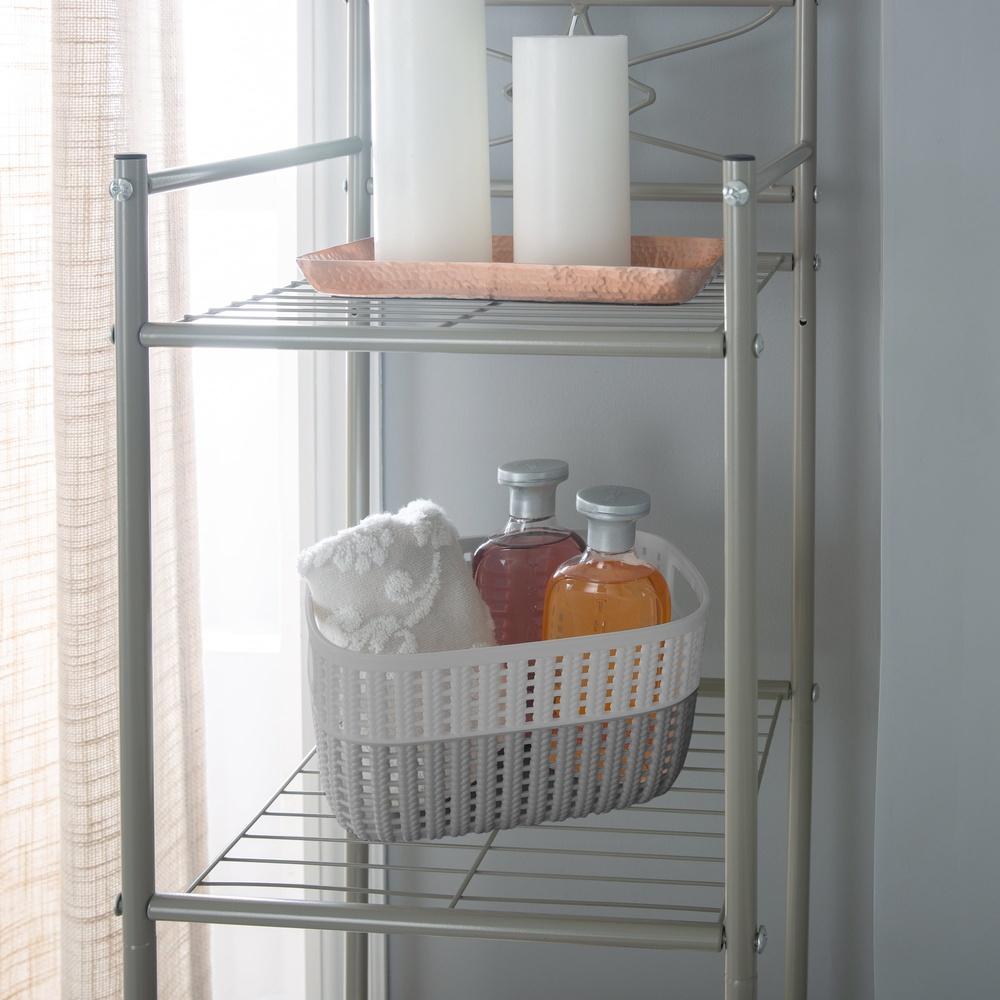 2er-Pack Dekorative Aufbewahrungskörbe aus Kunststoff Tragbar Leicht mit Griffen Heim Büro Spielzeug Zeitschriften Schrankorganisation