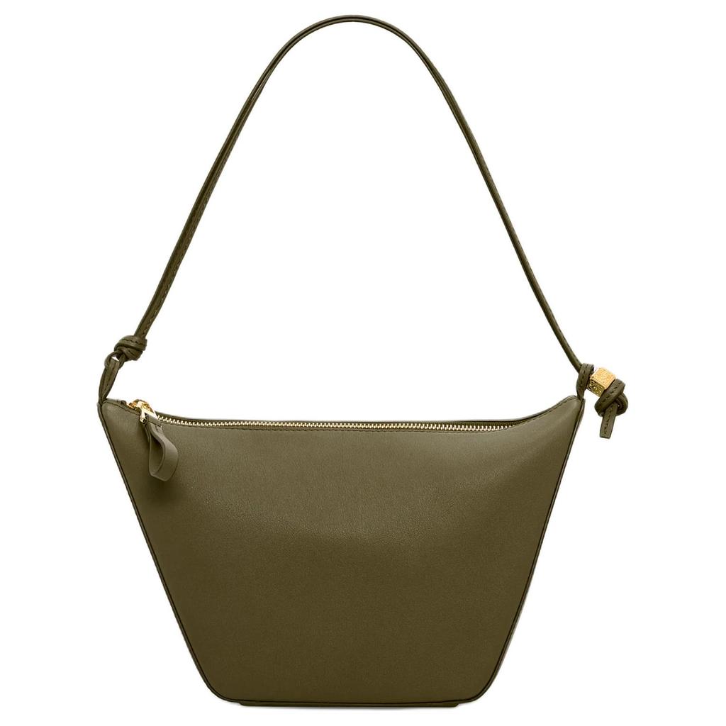 Loewe Hammock Hobo Embossed Letter Puzzle Zipper Closure Leather Hobo Bag Mini Women Bags Dark-Khaki-Green A538G13X01-3969