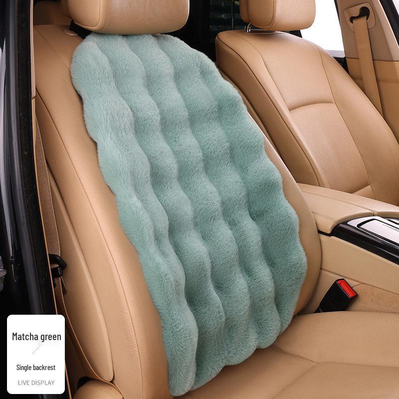 Universal Winter Car Seat Cushion Set - Thickened Fleece with Faux Rabbit Fur, Warm & Plush