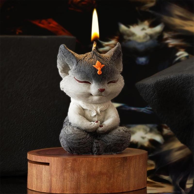 DIY Scented Candle Silicone Mold Creative Foxes Shaped Silicone Candle Mold for Scented Candle and Home Decoration