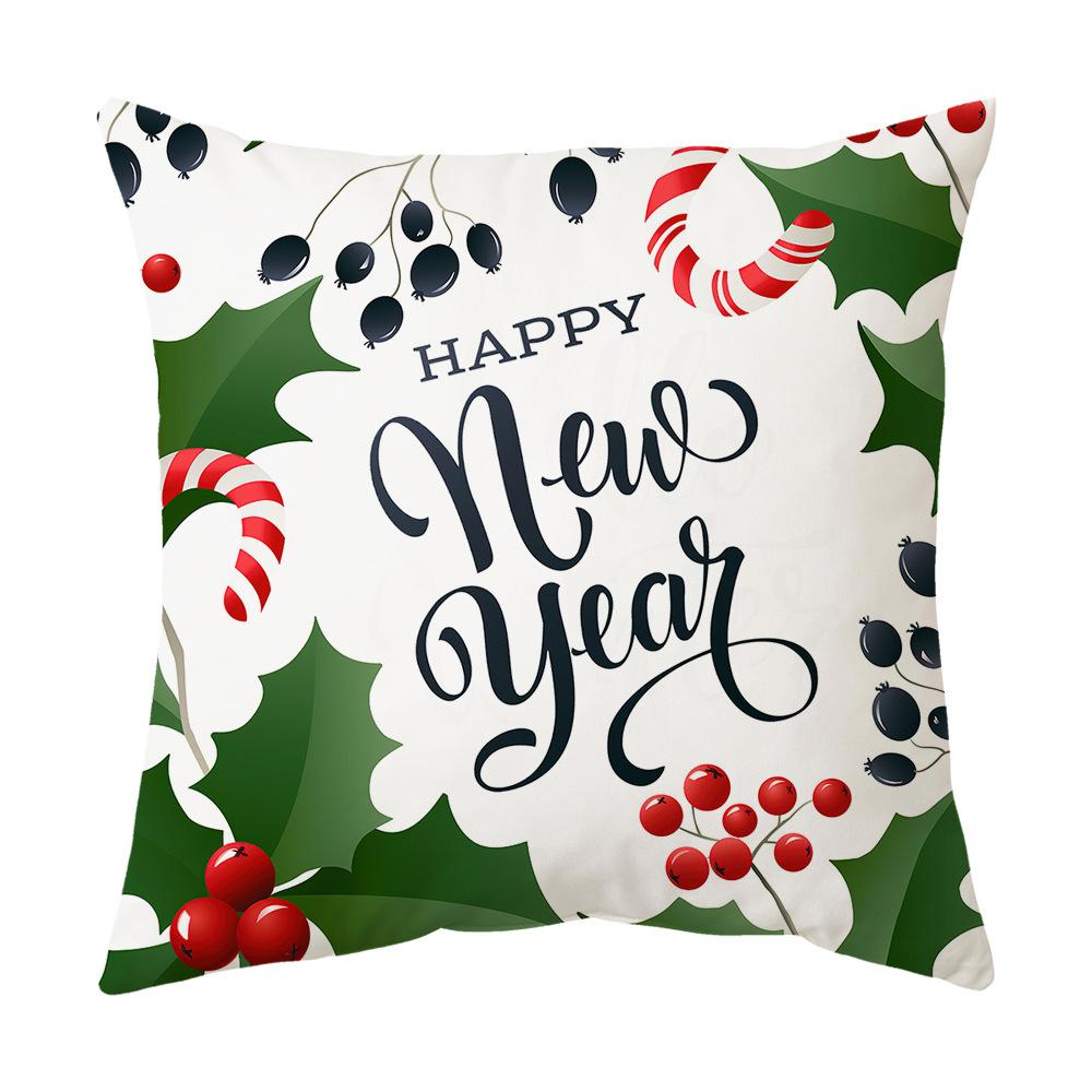 

Christmas Pillow Cartoon Print Pillow Case Home Supplies Elk Sofa Pillow Letter Bedside Soft Cushion Cover 45 * 45cm (collection priority delivery)