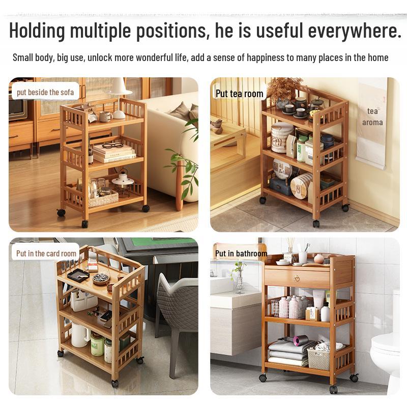 Mobile Multi-Layer Snack Storage Trolley for Kitchen