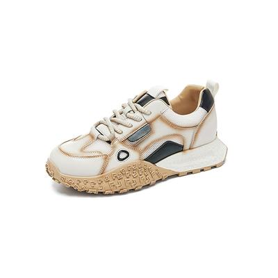 Leather Dad Shoes Women's Spring and Summer New Thick-soled Heightening Breathable Sports Shoes Retro Versatile Casual