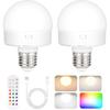 Yochoice Rechargeable Battery Operated Light Bulb with Remote & Timer, Dimmable Backup Magnetic LED Bulb with 15 Colors, Wireless Puck Light Bulb for