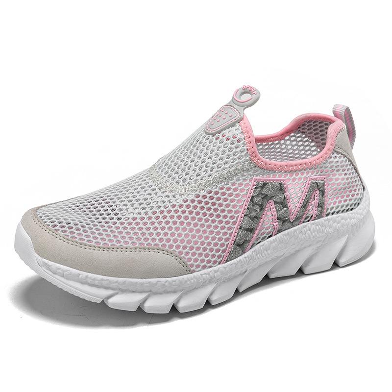 Women's sports shoes summer single net shoes hollow breathable light wading shoes middle-aged and elderly walking shoes couple shoes