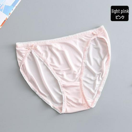 Roupa Íntima de Seda de Amora Feminina de Alta Qualidade Tangge: Calcinhas/Cuecas Sexy de Cintura Baixa