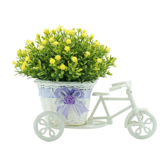 Artificial Flower Rattan Basket Tricycle Desktop Store Showcase Party Home Decor