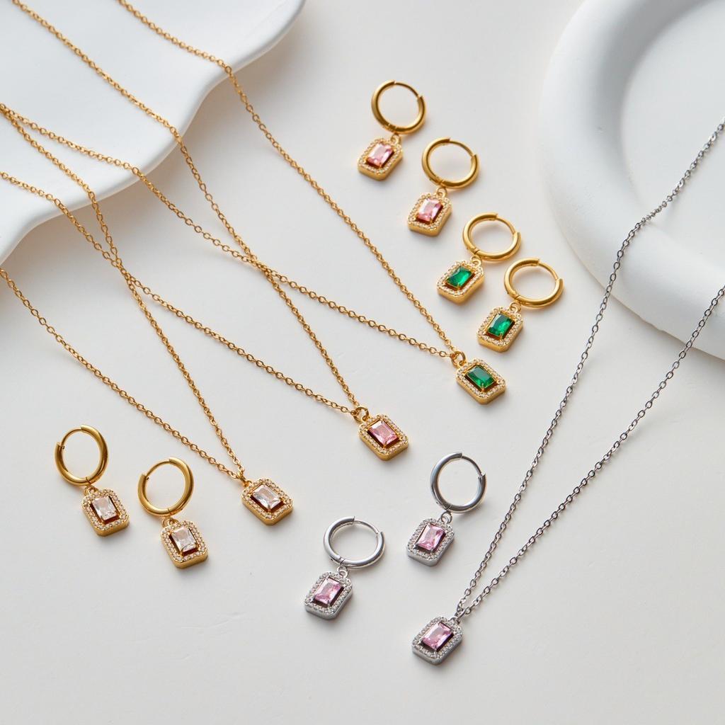Pendant Style Necklace Fashionable Popular Jewelry Fashion Zircon Stainless Steel Women's Sporty Necklace Pendant Necklace