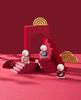 Chinese Red Geometric Photography Props: New Year Theme Still Life Display Stand
