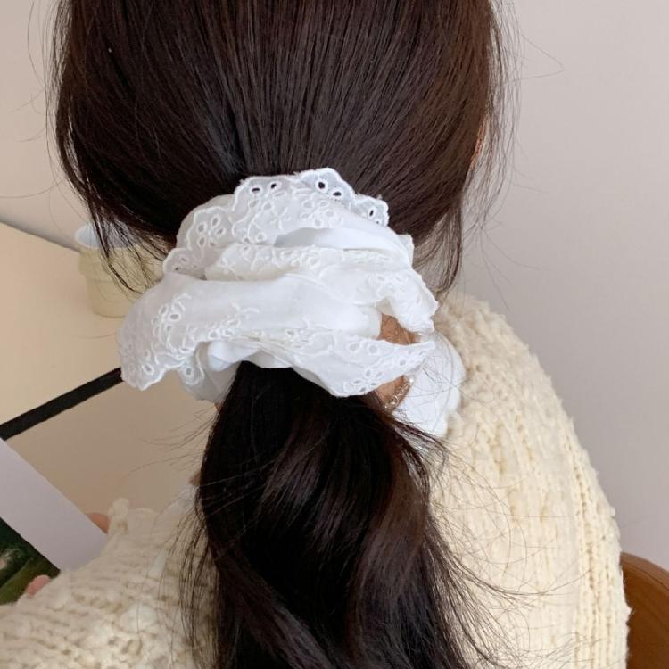 Elastic Hair Scrunchies Large Lace Ponytail Holder Suitable for Adult Hair Types