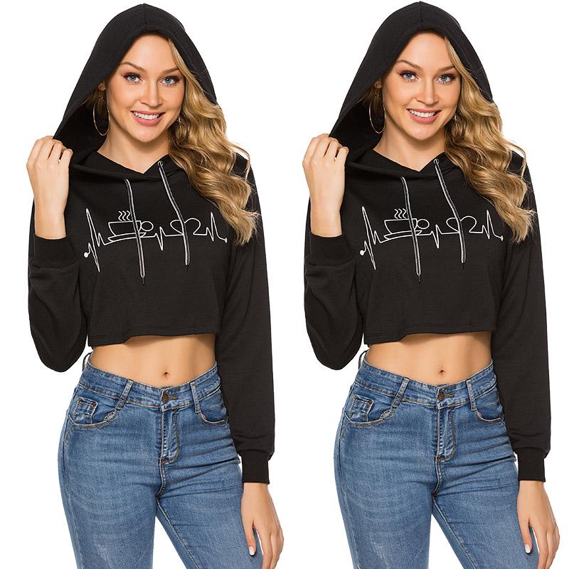 

Короткая толстовка с длинным рукавом, джемпер с капюшоном, пуловер с сердечками, толстовка