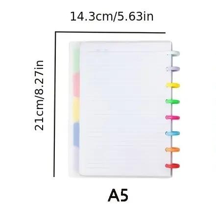 Colored Mushroom Hole Loose-Leaf Notebook | A5/A6/B5 Sizes | Reusable Refillable Binder Notebook for School & Office