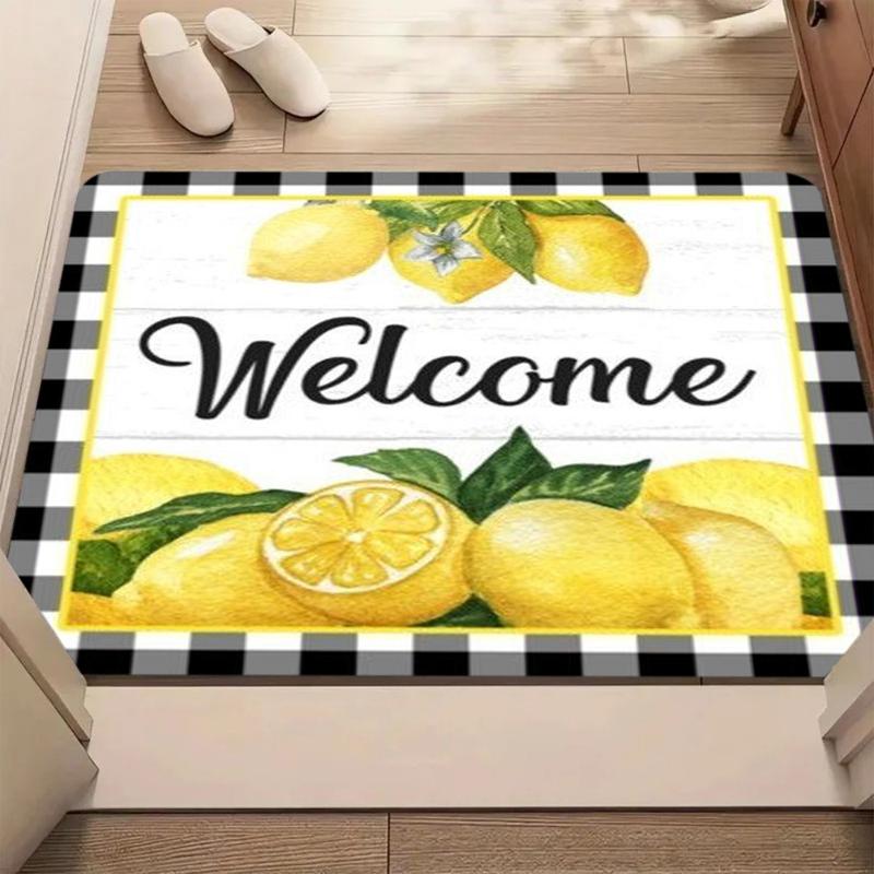 

Lemon Pattern Welcome Door Mat Rug Carpet Home Decoration Non Slip Floor Mat Nordic Style Fresh Lemon Theme Door Mat 40x60cm